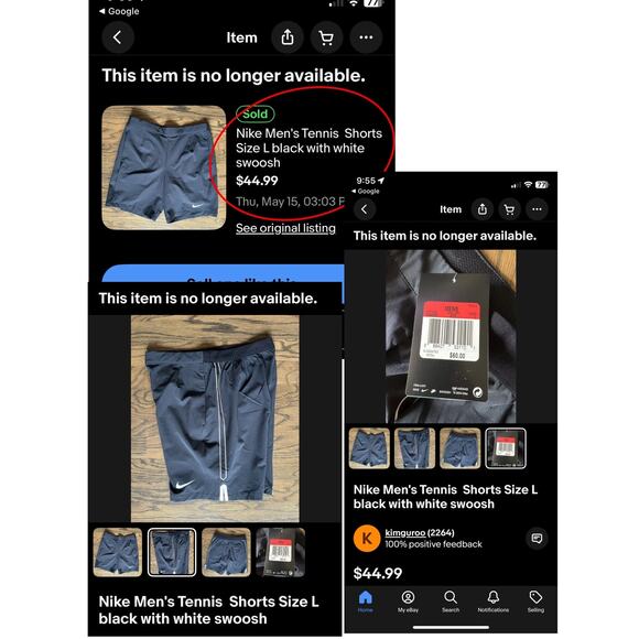 Nike Men's Tennis Shorts Size XXL  Black with With Swoosh 2XL - Picture 2 of 12